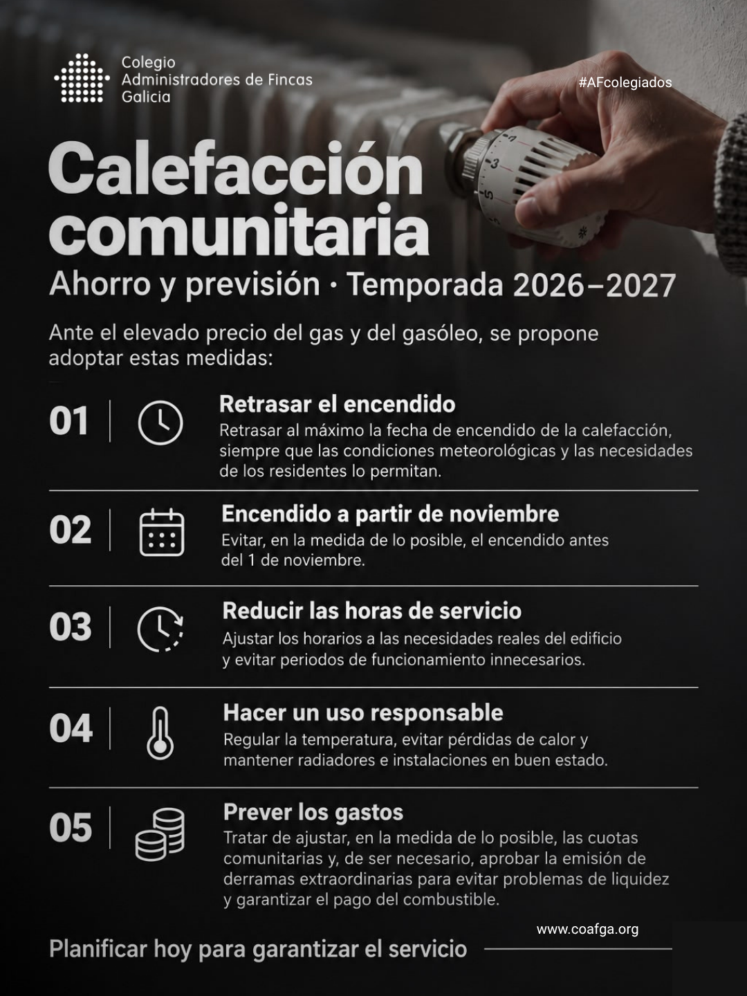 claves COAFGA de ahorro energético calefacciones